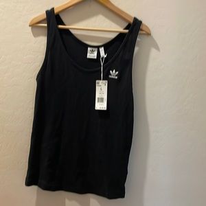 Adidas black embroidered logo tank top, size large, New With Tags, NWT
